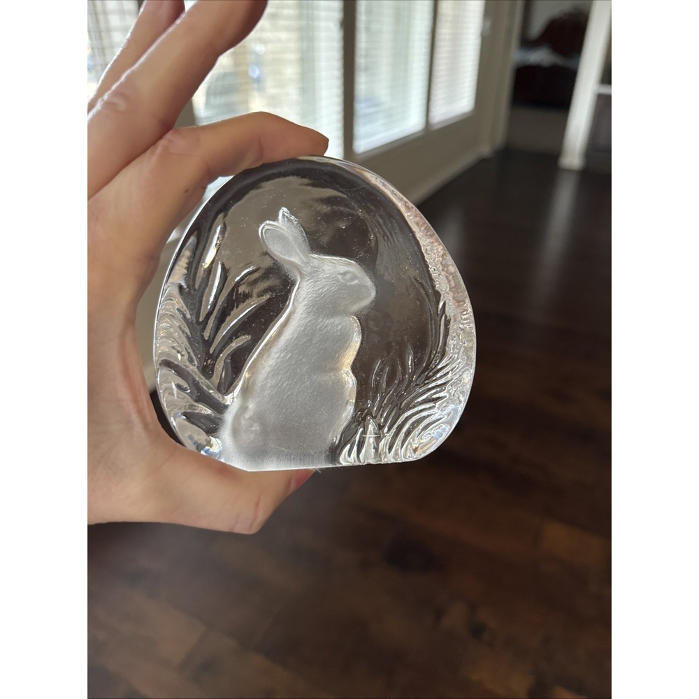 Zojecar Crystal Bunny Rabbit Paperweight Foil Label Vintage Yugoslavia